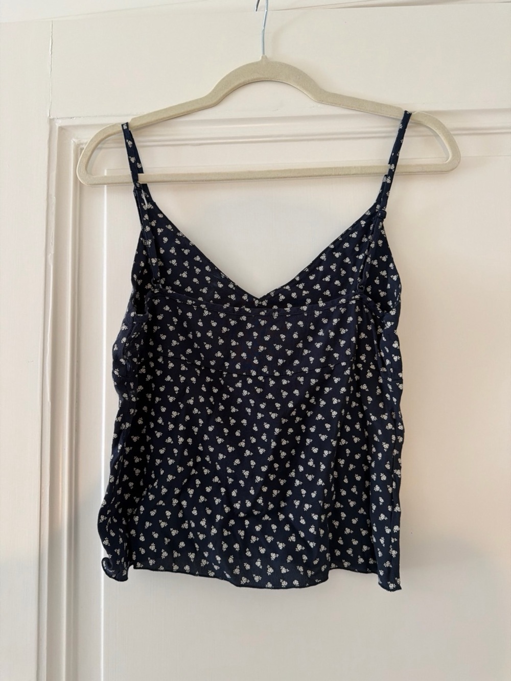 Brandy Melville Navy Blue Floral Spaghetti Strap Cami